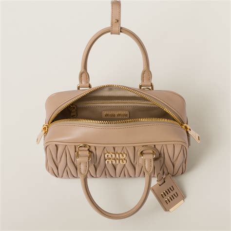 matelassé leather miu miu délice bag price|Sand Beige Arcadie Matelassé Nappa Leather Bag.